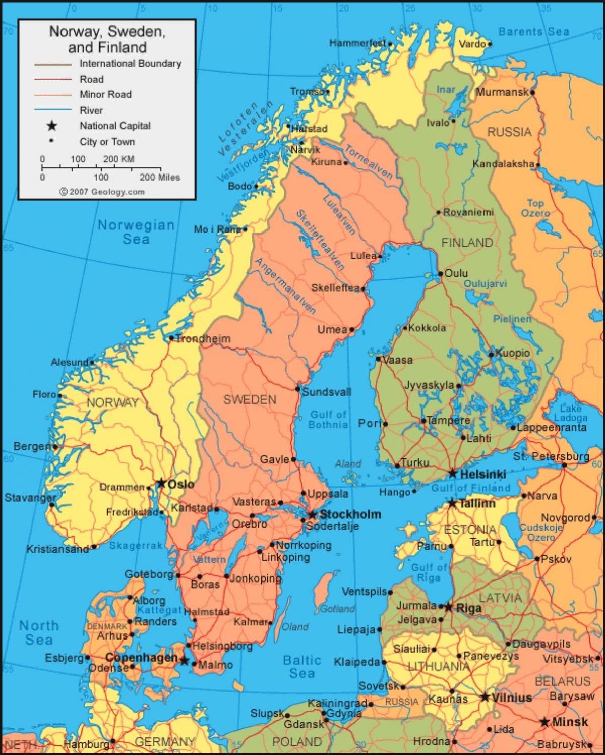 Suedia Pe Harta Suedeză Harta Europa De Nord Europa